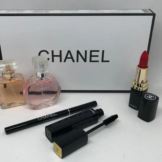 chanel Confezione 5 pezzi 2 profumi + rossetto + matita + mascara